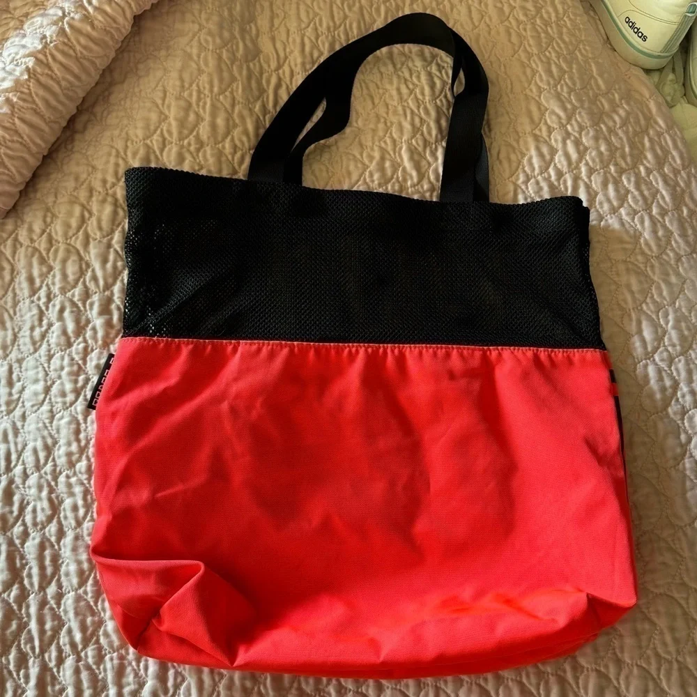 Victoria’s Secret Pink Tote Gym Beach Mesh Bag Black Pink carryall lightweight